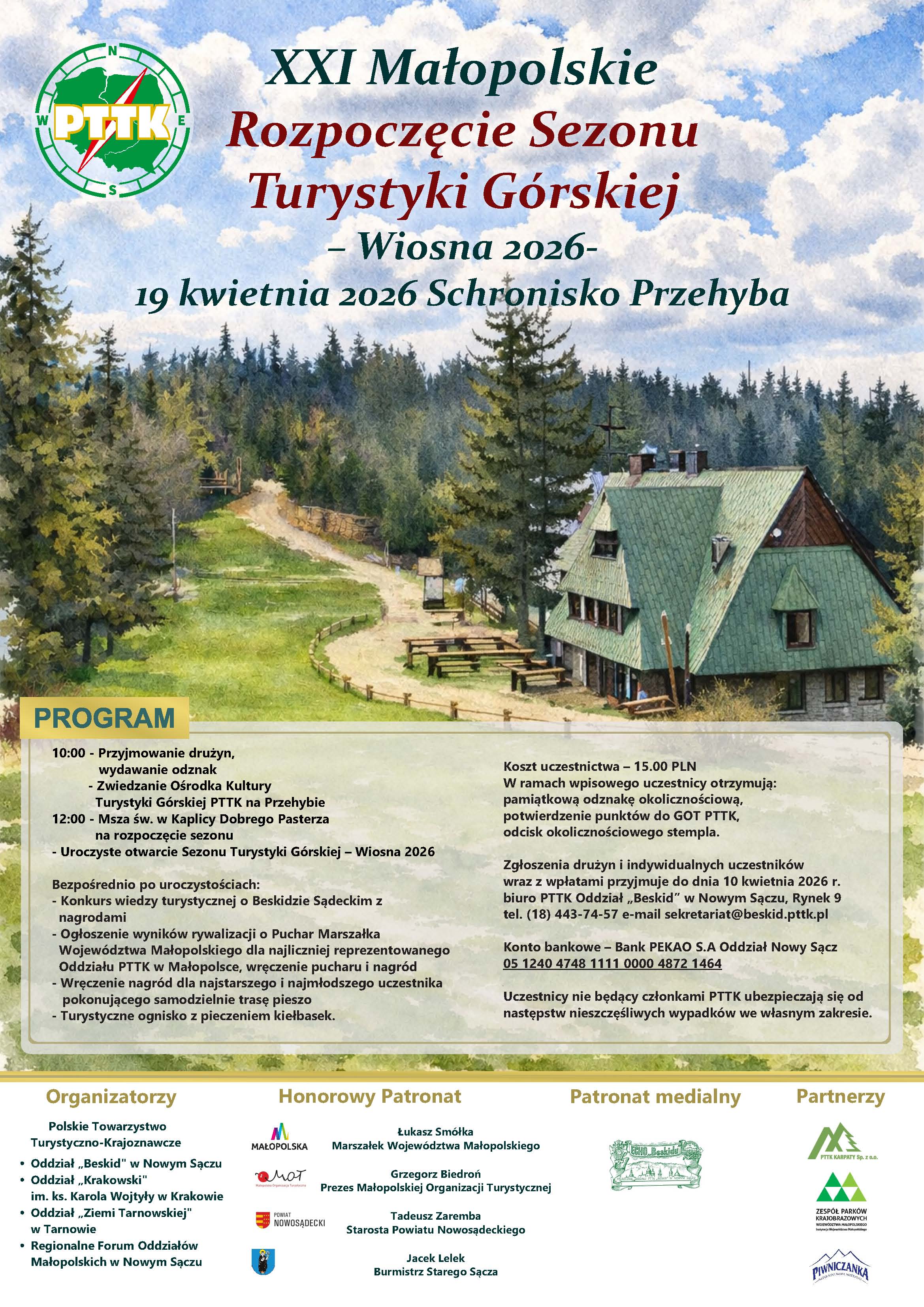 Zapraszamy na wycieczkę Przechyba 19.04.2026 r.